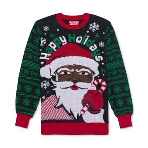 Jem Mens Holiday Knit Sweater, Black, L, DM